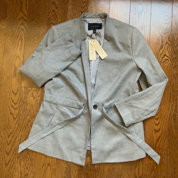 BANANA REPUBLIC Grey Blazer Single Button. Size 10P. - Picture 1 of 11
